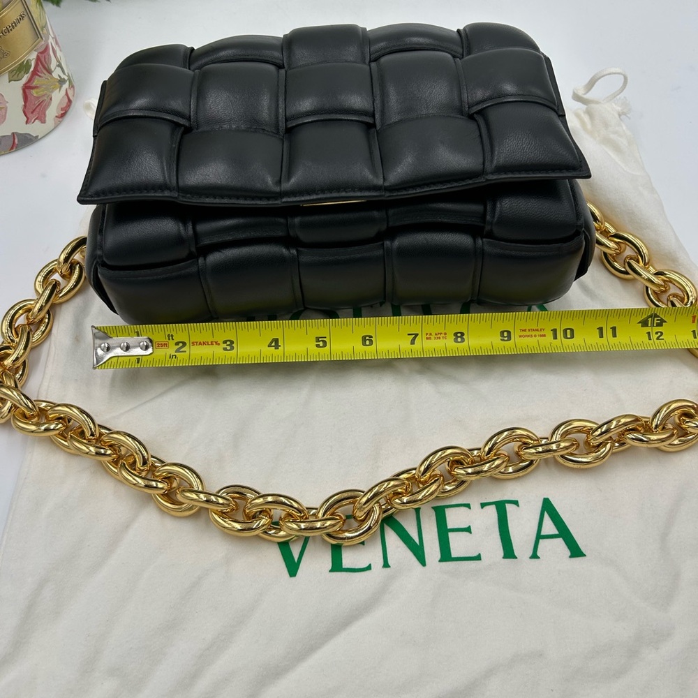 Women's Bottega Venetta Maxi lambskin intreccio padded chain cassette Crossbody - Picture 8 of 13